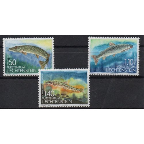 Liechtenstein Timbres Animaux : Les Poissons