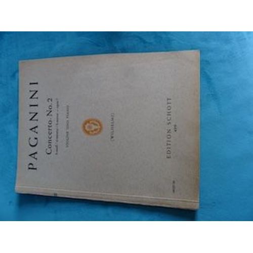 Partition Paganini Concerto N° 2 Violon Et Piano