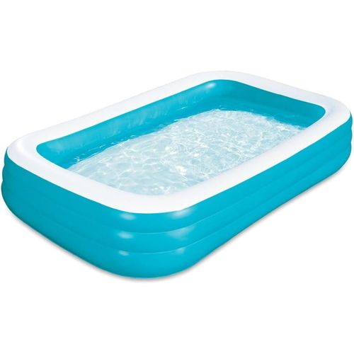 Piscine Familiale, Piscine Gonflable Rectangulaire Bleue, 305 x 183 x 56 cm, 1.03E+3 L, PVC, Pour Tous Ages