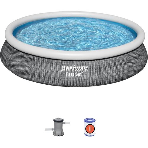 Piscine gonflable 457 x 84 cm Gris 9677 L