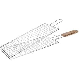 Grilles de Cuisson Barbecue et fumoir - Grille de Barbecue Double Extensible,Grille Barbecue Double à Poisson, Grille BBQ Poisson - Matière : Acier chromé - Dimensions : 40 x 17cm