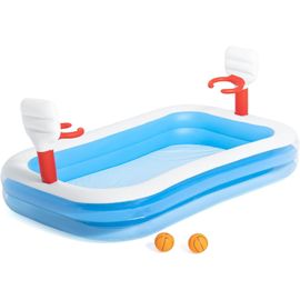 Piscine gonflable rectangulaire avec buts de basket 2 boudins 251 x 168 x 102 cm
