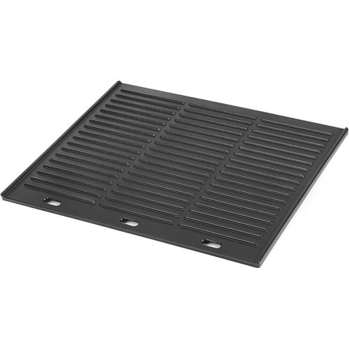 Plancha de Cuisson Réversible en Fonte 45,5x35cm, Universelle Plaque de Barbecue, BBQ Plancha Rectangulaire, pour le Barbecue, Gril à Gaz, Gril à Charbon de Bois, Noir