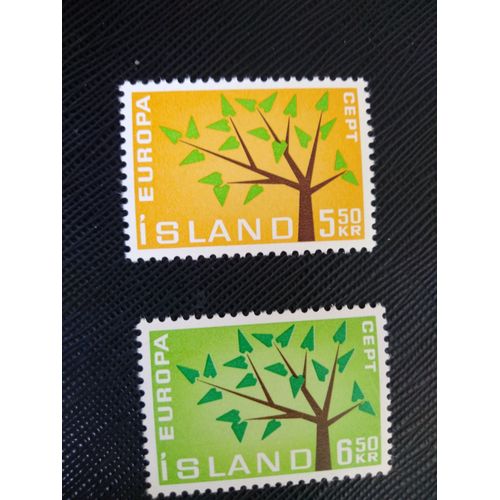 Timbre Islande Y T 319 - 320 Série : Europe (C.E.P.T.) - Arbre 1962 (040509 )