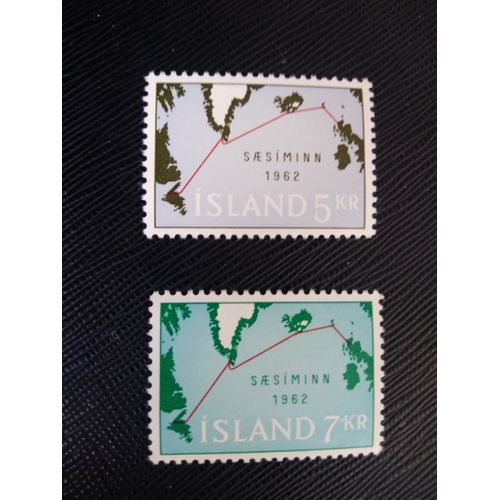 Timbre Islande Y T 321 - 322 Série : Câble Sous-Marin 1962 (040509 )