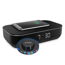 Radio Enceinte Wi FI, THOMSON CR300IVCA Horloge numérique et Chargeur sans Fil avec Amazon Alexa intégré, Lumière OVNI