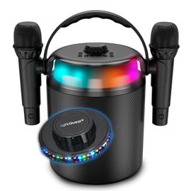 Enceinte Autonome PLAYKARAOKE 120W, LED RVB, Bluetooth USB, 2 Micros sans fil, Effets Vocaux, Compatible TV Connectée, Lumière