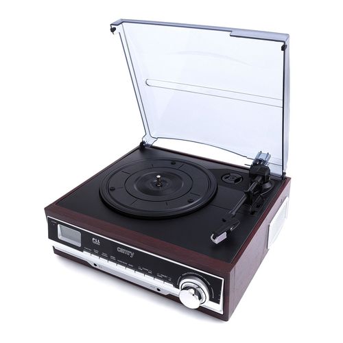 Platine vinyle Camry CR1113 33/45/78 RPM - avec radio - Haut-parleur intégré - Fonction horloge et minuterie