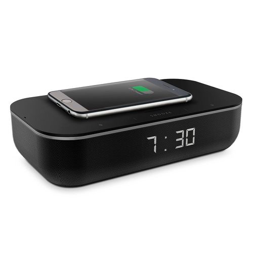 Radio Enceinte Wi FI, THOMSON CR300IVCA Horloge numérique et Chargeur sans Fil avec Amazon Alexa intégré