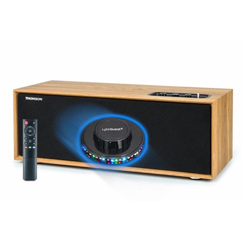 Enceinte Hifi résidentielle 150 W en Bois 'Cosy THOMSON WS702 - 150W Entrée TV Audio, câble Optique, Bluetooth 5,0, Lumière OVNI