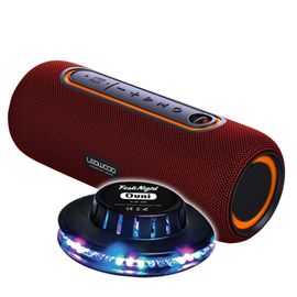 Enceinte Nomade LEDWOOD XTREM140 LD-XT140BT-RED, 100W / 10W RMS, Bluetooth 5.0, TWS - Etanche IPX5, Autono. 6H, Jeu Lumière Ovni