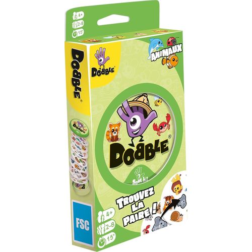 Shiba-Asmodee - Dobble Animaux - Jeu De Cartes Pour Enfants Dès 4 Ans - Jeu De Société De Rapidité - Trouvez La Paire - Boite Méta[2