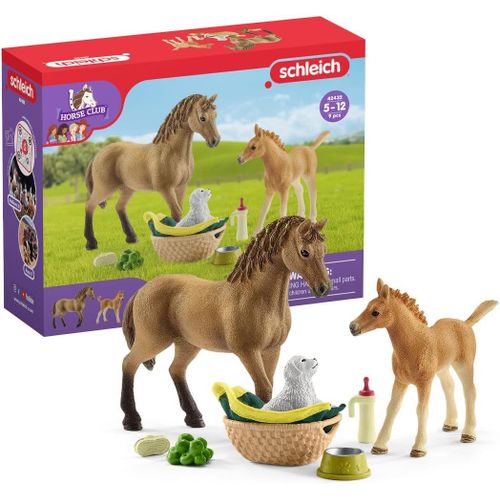 Shiba-Schleich 42432 Horse Club Assortiment Figurine Cheval Avec Poulain Et Chiot - Animaux De La Ferme Et Accessoires - Coffret P[2