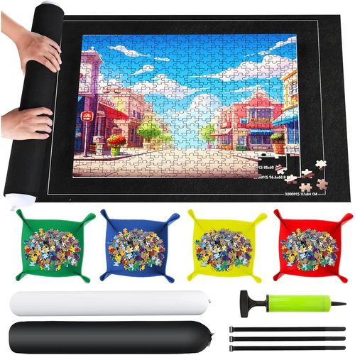 Shiba-Tapis Puzzle 2000 Pièces, Tapis Puzzle Rouleau Feutre 2000 1500 1000 Pièces, Portable Plateau Puzzle Avec 4 Trieur De Puzzle[2