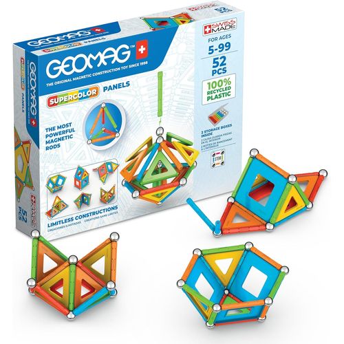 SHIBA-, Supercolor Recycled, Constructions Magnétiques, Barrettes et Panneaux Colorés, Pack de 42 Pièces, 100% Plastique Recyclé[358