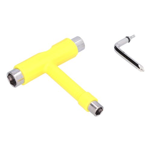 Outil De Skate Multifonction Portable Pour Skateboard, Kit De CléS Hexagonales De Type T, MatéRiel De Fixation Jaune