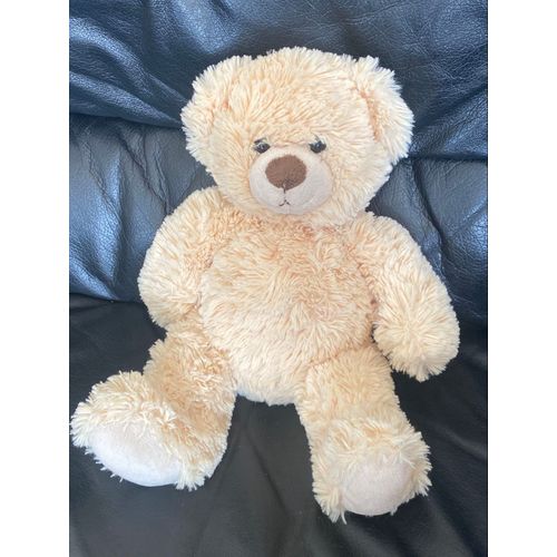 Peluche Ours Gipsy Beige Poils Longs Assis 28 Cm
