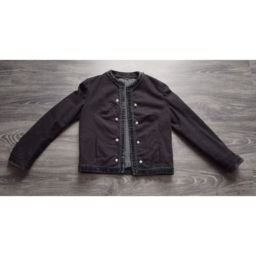 Veste Noire Laine Vintage 38 M