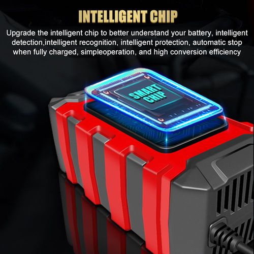 E-FAST Chargeurs de batterie de voiture 12 V/6 A, chargeurs de batterie entièrement automatiques, chargeurs de maintien portables, désulfatateur de batterie pour voiture, moto, batterie au plomb