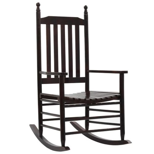 Chaise A Bascule Avec Siege Incurve Marron Bois De Peuplier