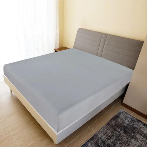 Drap-Housse Jersey Gris 160x200 Cm Coton