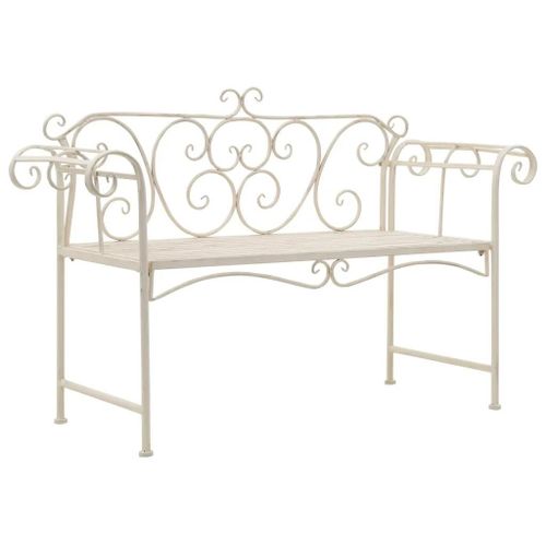 Banc De Jardin 132 Cm Metal Antique Blanc