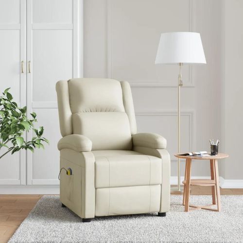 Fauteuil De Massage Creme Similicuir