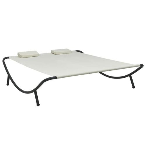Chaise Longue D'exterieur Tissu Creme