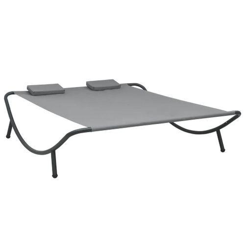 Chaise Longue D'exterieur Tissu Anthracite