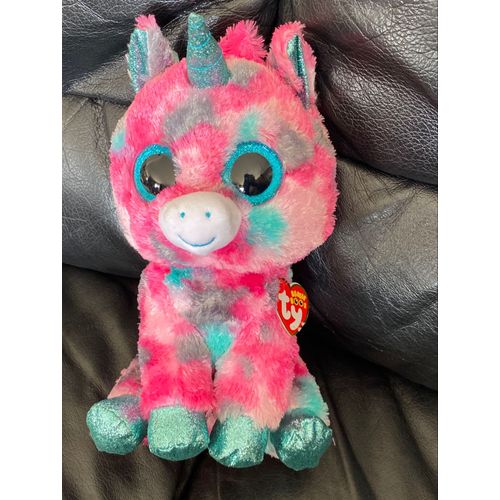 Peluche Gumball La Licorne Bleu Et Rose  Ty Beanie Boo 26cm