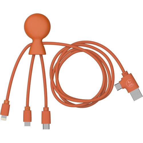 - Mr Bio 1m Câble Multi Usb 4 En 1 En Forme De Pieuvre - Chargeur Universel En Plastique Recyclé - Pr Usb Universel Usb-C, Ligthning,Micro Usb, Usb Pour Smartphone Universelle - Orange