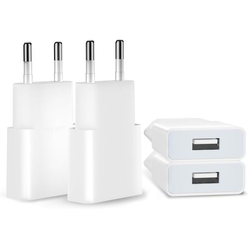 Chargeur Usb 5v / 1a 4pack Mini Usb Mural Chargeur Secteur Usb Adaptateur De Pr Universel Compatible Avec Iphone Apple, Samsung, Nexus, Nokia, Huawei, Xiaomi, Htc, , Lg¿Tablettes, Mp3-Blanc
