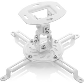 GOUTS ET COULEURSUniversel Support Plafond Pour Vidéoprojecteur - Inclinable +-15° Pivote À 360° Charge Jusqu¿À 13,5Kg Conduit De Câble - Blanc