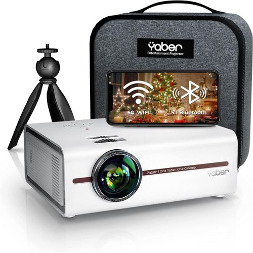 GOUTS ET COULEURSVideoprojecteur Portable Mini Projecteur, V5 Videoprojecteur Wifi Bluetooth 1080P Full Hd, 12000 Lumens Retroprojecteur Avec Zoom