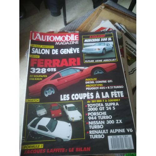 L Automobile Magazine 489 De 1987 Nissan 300 Zx Turbo,Toyota Supra 3000 Gt 24s,Alpine V6 Turbo,Porsche 944 Turbo,Alfa 75 Twin Spark 2.0,75 V6 3.0,Ferrari 328 Gts,Cx 25 Trd Turbo 2,Peugeot 205 Gti,Ford