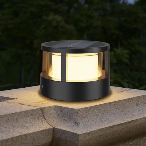 Borne Eclairage Exterieur, Ip65 Lampe Solaire Exterieur Jardin, Borne Solaire Jardin, Potelet Eclairage En Aluminium,Pour Terrasse Allées Chemin, Noir
