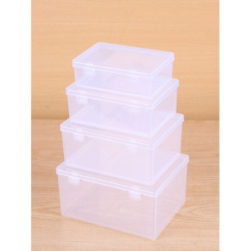 Boîte D'exposition Transparente À Double Fixation En Pp,1 Pièce,Conteneur De Bijoux,Boîte À Bijoux,Pièces De Bricolage Artistique,Boîte De Rangement D'outils - Type White-Medium #B