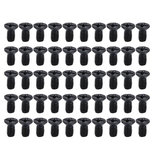 Assortiment de vis cruciformes à tête fraisée DIN 965, 50 pièces, Kit d'assortiment de vis à métaux galvanisées noires M3x 6