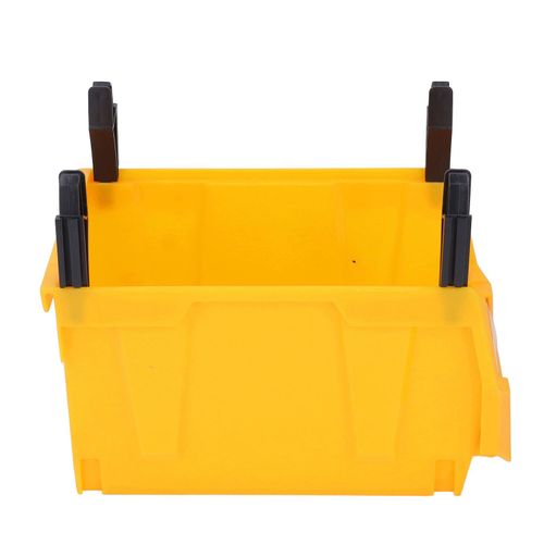 Bac de rangement de pièces en plastique épais, organisateur à grande ouverture suspendu au dos, bac à outils de magasin empilable 200x130x110mm jaune