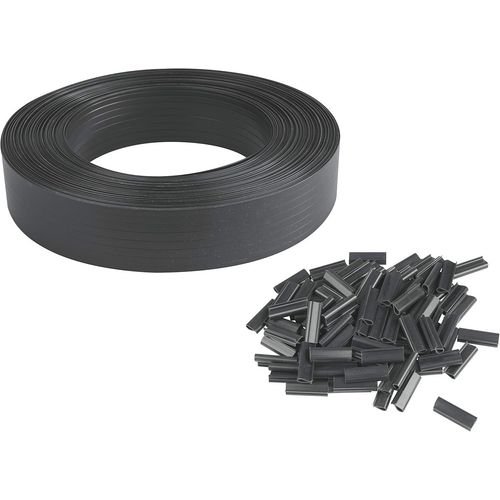 Livingstone 07075 Film Brise-Vue Pour Clôture, Clôture En Treillis, Double Fil Pour Clôture, 50 M X 4,6 Cm, Anthracite, 07075