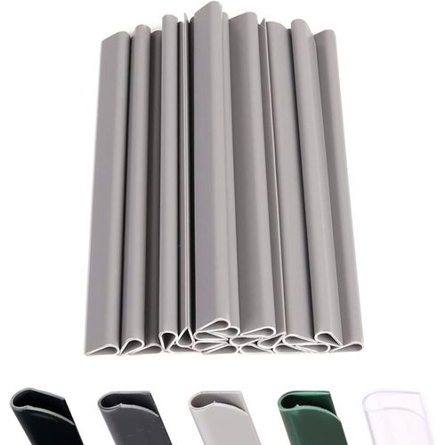 Lot de 50 Clips de Fixation en PVC Brise Vue, Attache Brise Vue, Fixation Brise Vue Protection Contre Le Vent pour Le Jardin et la clôture Clips de Fixation Clôture Double (Gris 50 Clips)
