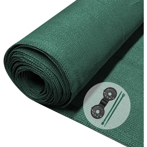 Brise Vue Occultant en HDPE avec Attaches et Clips de Fixation Protection Rayons UV Résistant aux Déchirures et au Vent Protection pour Jardin Balcon 90g/m² 1x10m Vert