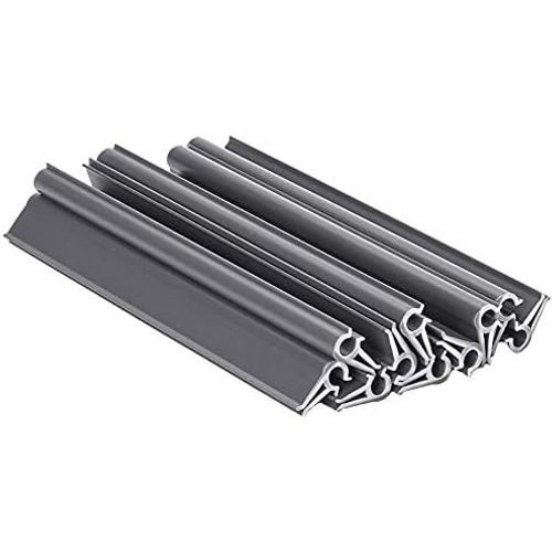 Clips de Fixation Premium Line - Rails de Fixation en PVC pour Bandes Brise-Vue - Brise-Vue/Brise-Vent pour Jardin et clôture - Clôture Double Barre - 10 pièces (Gris - RAL 7040)