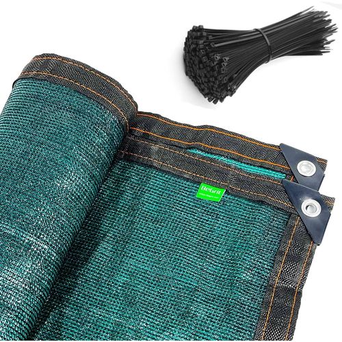 2x5m Brise Vue Jardin occultant avec Oeillets pour Balcon Brise-Vue avec Attaches Toile occultante pour Grillage Filet d'ombrage renforcé pour Patio Jardin terrasse Grillage clôtures Verte