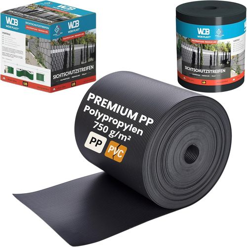 Bandes Brise-Vue en polypropylène Rigide de qualité supérieure pour Panneaux à Double Fil - Brise-Vue en polypropylène pour clôture de Jardin et clôture Double Fil - 26 m x 19 cm - Anthracite