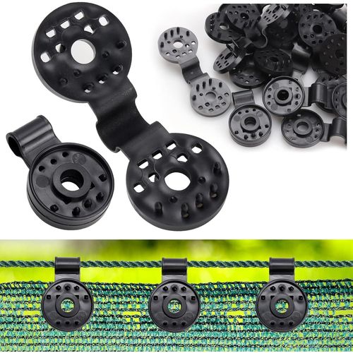50 Pièces Clips pour Filet d'ombrage, Brise Vue, Toile de Clôture, Tissu Coupe-Vent, Clips de Fixation avec ?illet en Plastique, Attaches Serre Filet de Jardin (sans Crochet)