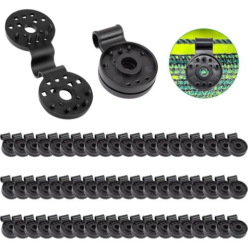 Clips pour Toile D'ombrage, 60 Pièces Clips de Fixation pour Bache, Clip Spécial avec ?illet en Plastique Fixation Brise Vue pour Toile de Clôture, Filet de Pare-Soleil, Tissu Coupe-Vent
