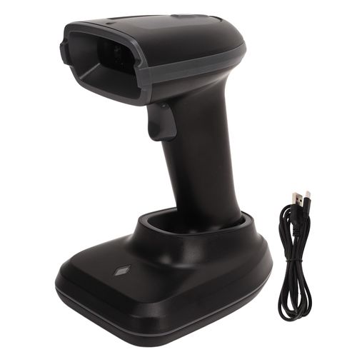 Scanner de codes-barres sans fil avec Base, lecteur de codes-barres Bluetooth 2.4G, pistolet de numérisation de codes QR, batterie intégrée