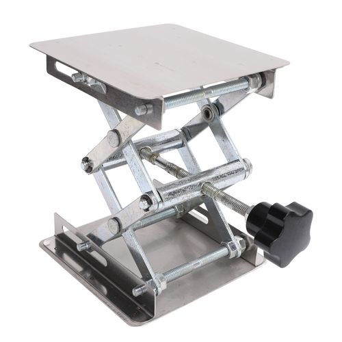 Plate-forme de support de ciseaux de cric de laboratoire en acier inoxydable 4x4 pouces hauteur extensible 48mm-152mm Table élévatrice poids de support maximum 10kg