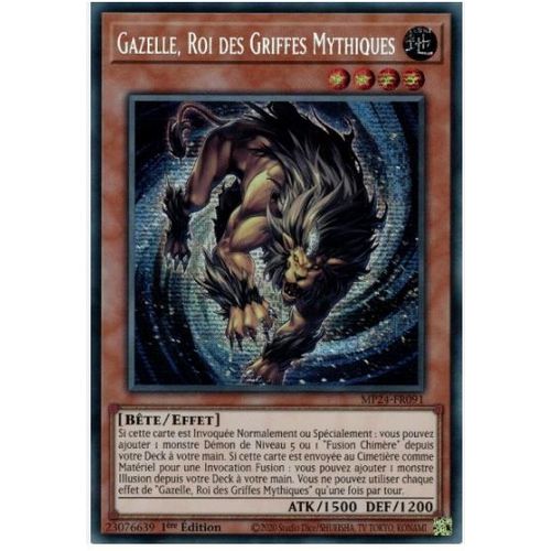 Yu Gi Oh Mp24 Fr091 Gazelle Roi Des Griffes Mythiques Secret Rare